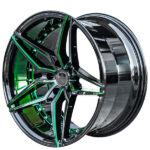 20″ AC WHEELS AC01 GLOSS BLACK WITH CANDY GREEN INNER EXTREME CONCAVE RIMS